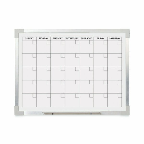 Flipside Framed Calendar Dry Erase Board, 24 x 18, White, Silver Aluminum Frame 17302